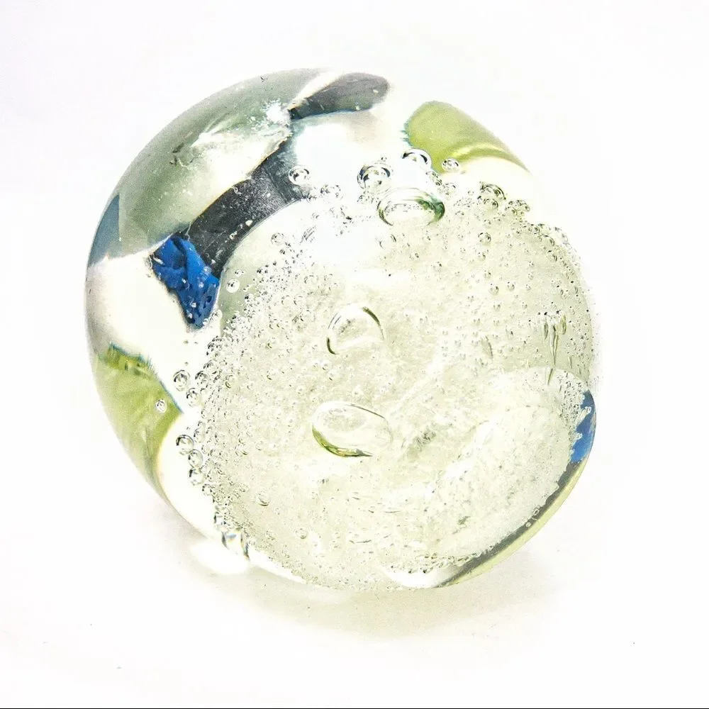VTG Clear Blown Glass Bubbles Votive Candle Holder